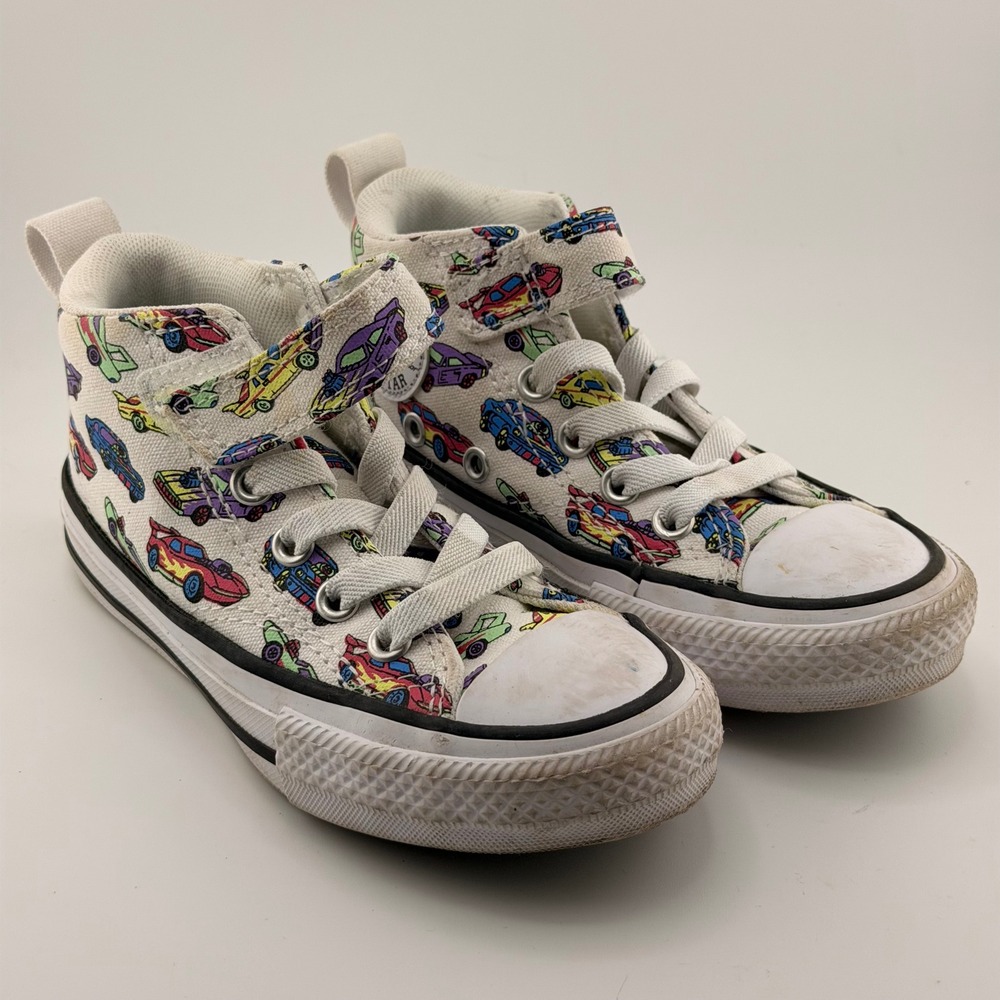 Converse Chuck Taylor All Star Axel Kids Hot Rod Car Print Mid Top Shoes 10.5
